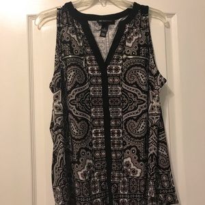 Inc. Concepts Sleeveless Blouse with zipper decor